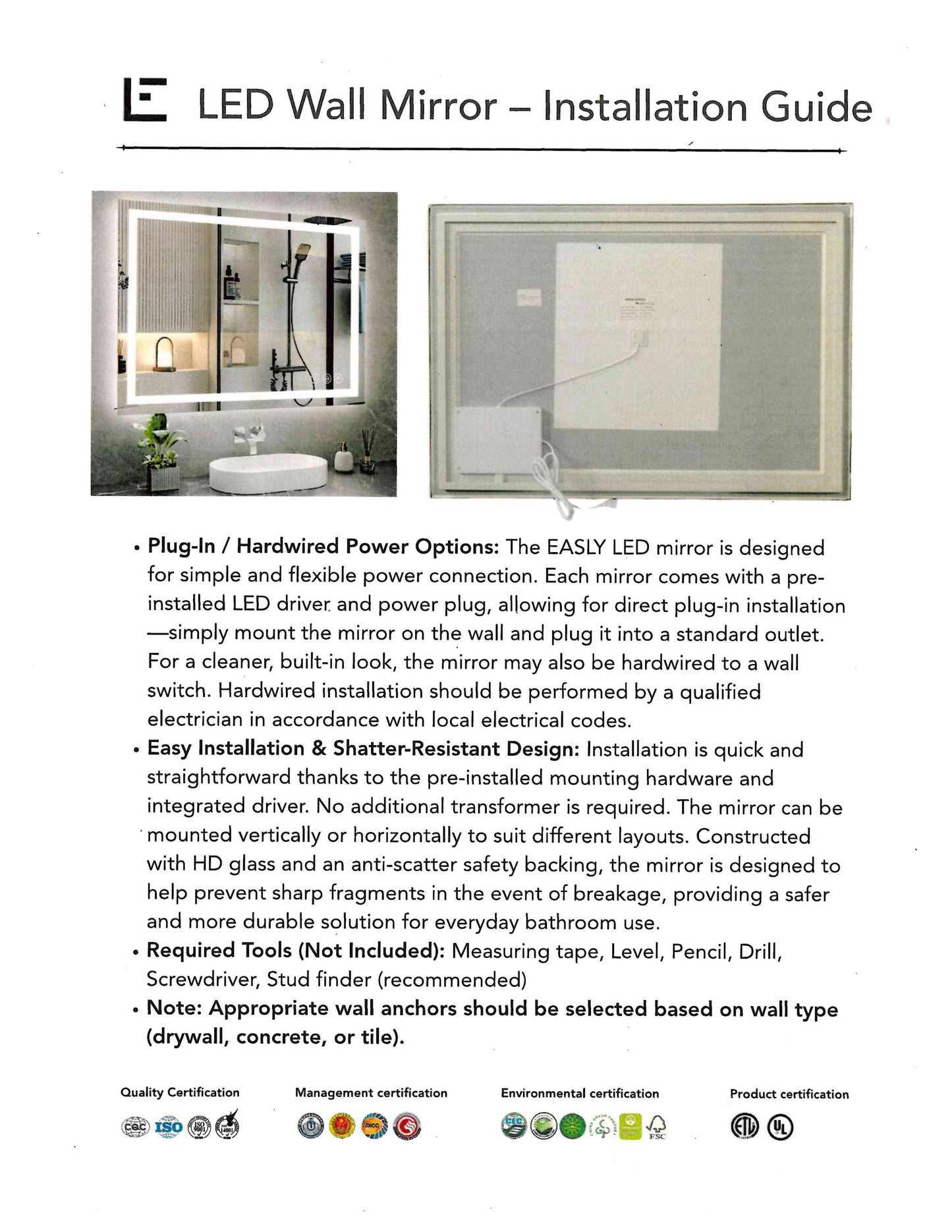 LED Mirror--24" X 36"