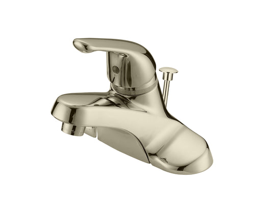 4" Lav Faucet, Single Control, Brushed Nickel w/Plastic Pop-Up