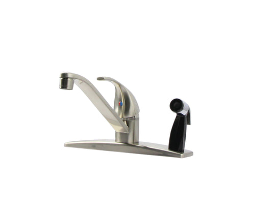 8" Kitchen Faucet, Single Control, Brushed Nickel, w/3rd Hole Sprayer
